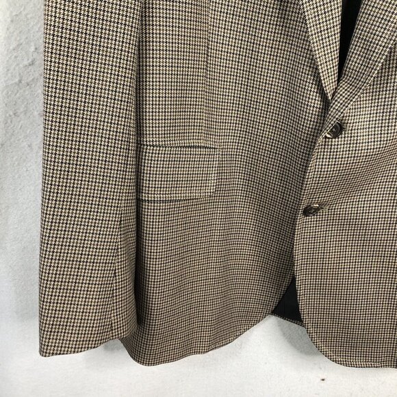 Vintage Pendleton Blazer Mens 42L Brown Houndstooth Wool Sport Coat Jacket - Picture 10 of 16